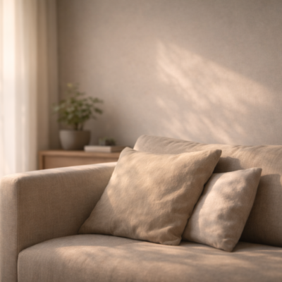 柔らかな光が差し込む静かな空間で、光と影が重なり合い、寄り添う優しさを象徴する穏やかな情景。