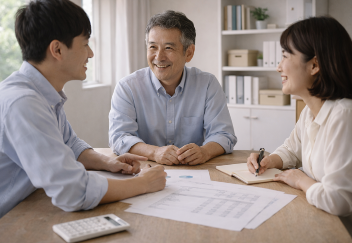 経営者と社員が人件費比率や黒字化の仕組みを共有するイメージ